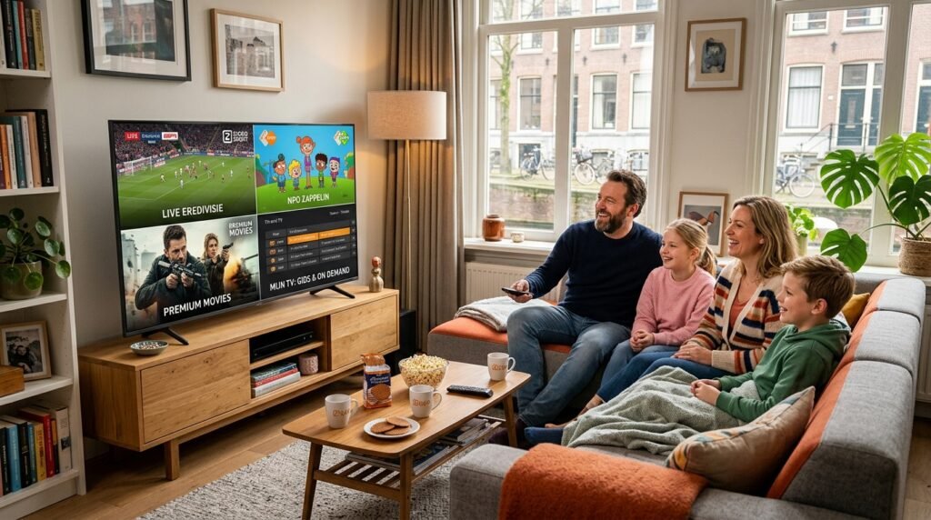 Cheapest IPTV Netherlands family 
              watching sports movies kids channels