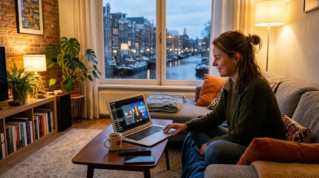 IPTV kijken op laptop Nederland 
              NPO RTL ESPN voetbal Amsterdam