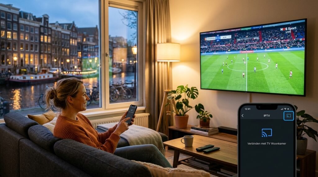 IPTV casten van telefoon naar 
   Smart TV Nederland Eredivisie