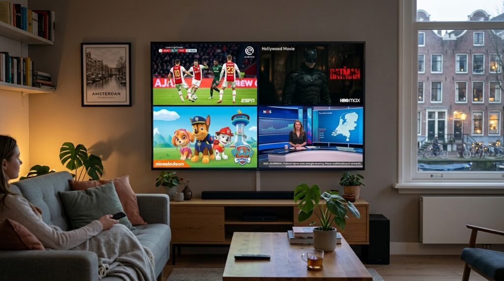  Premium IPTV channels Netherlands 
  sports movies kids news 4K quality