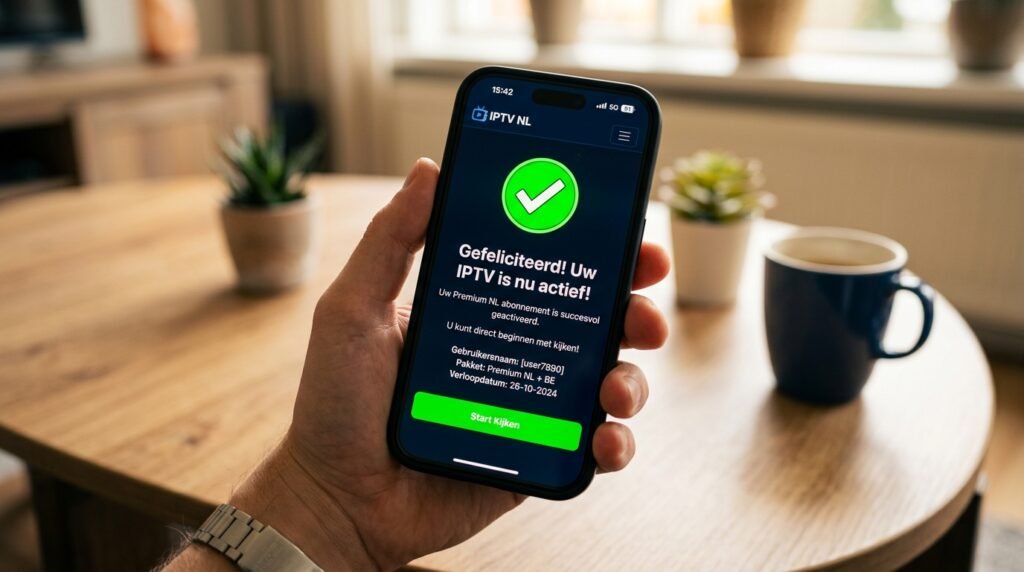 IPTV Netherlands order confirmed 
  instant activation gefeliciteerd