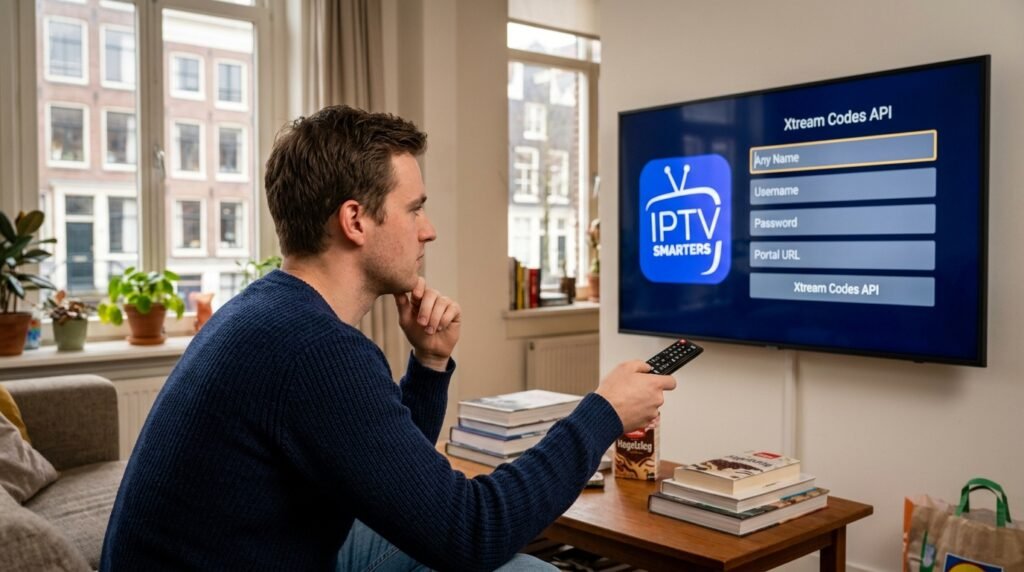 IPTV Smarters Pro instellen Nederlan Xtream Codes API inloggen handleiding
