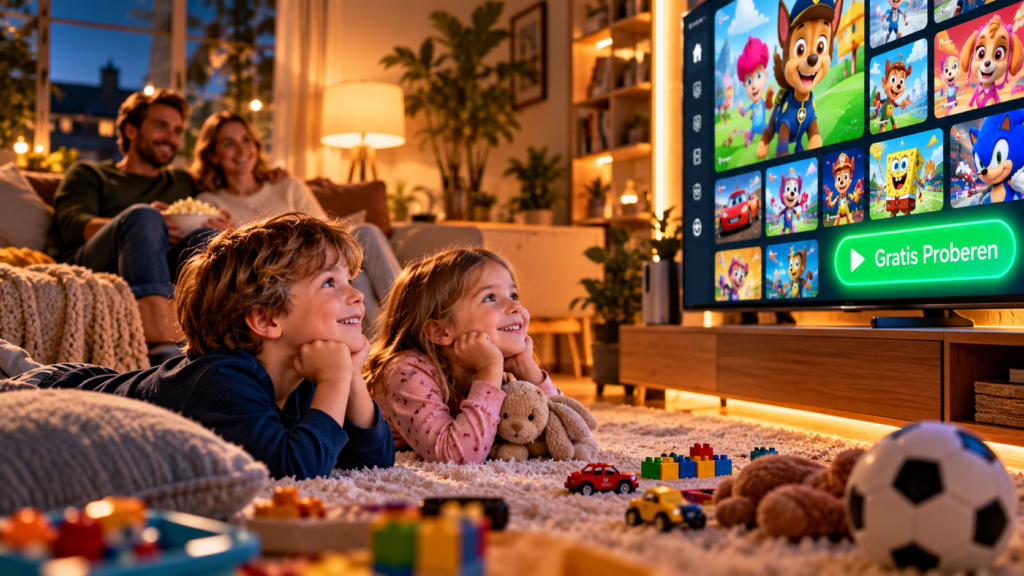 iptv kopen nederland kinderen kijken tekenfilms thuis op grote tv